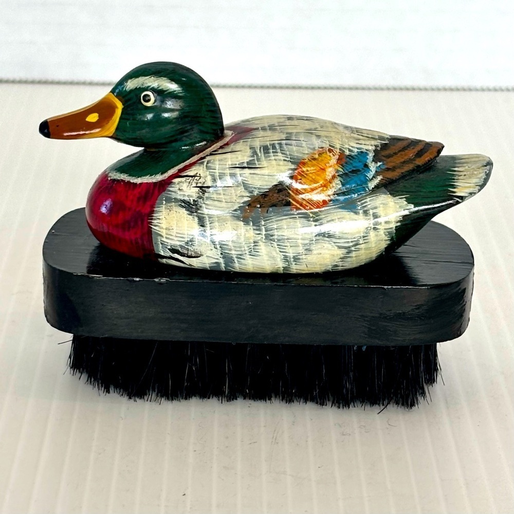Vintage Duck Lint Brush Boot Shoe Brush  Hand Painted